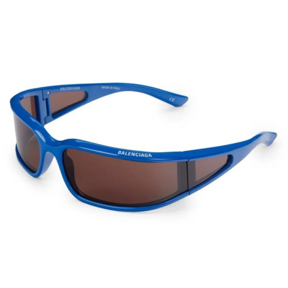 NWT BALENCIAGA 78MM Rectangle Blue Sunglasses - Picture 3 of 10